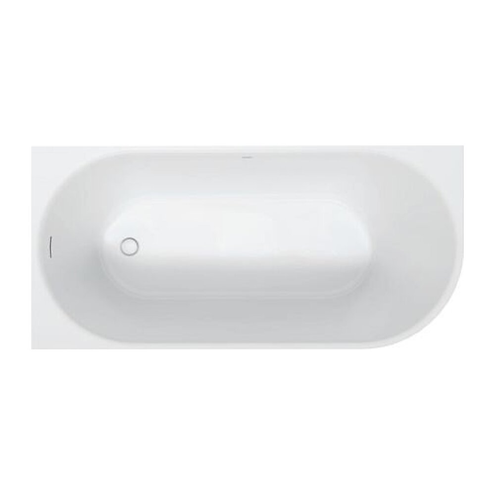 Свободностояща вана Duravit DuraSenja 150x75 cm бял завършек ляво прилепена към стената, BTW