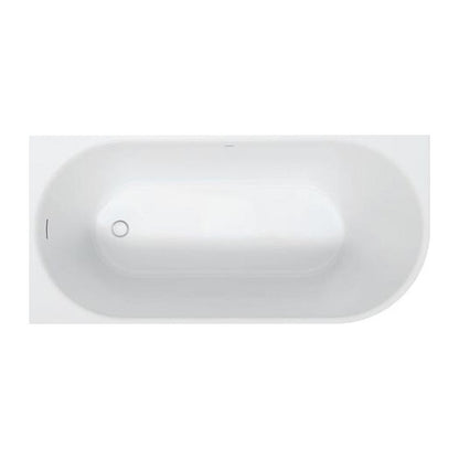 Свободностояща вана Duravit DuraSenja 150x75 cm бял завършек ляво прилепена към стената, BTW