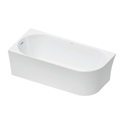 Свободностояща вана Duravit DuraSenja 150x75 cm бял завършек ляво прилепена към стената, BTW