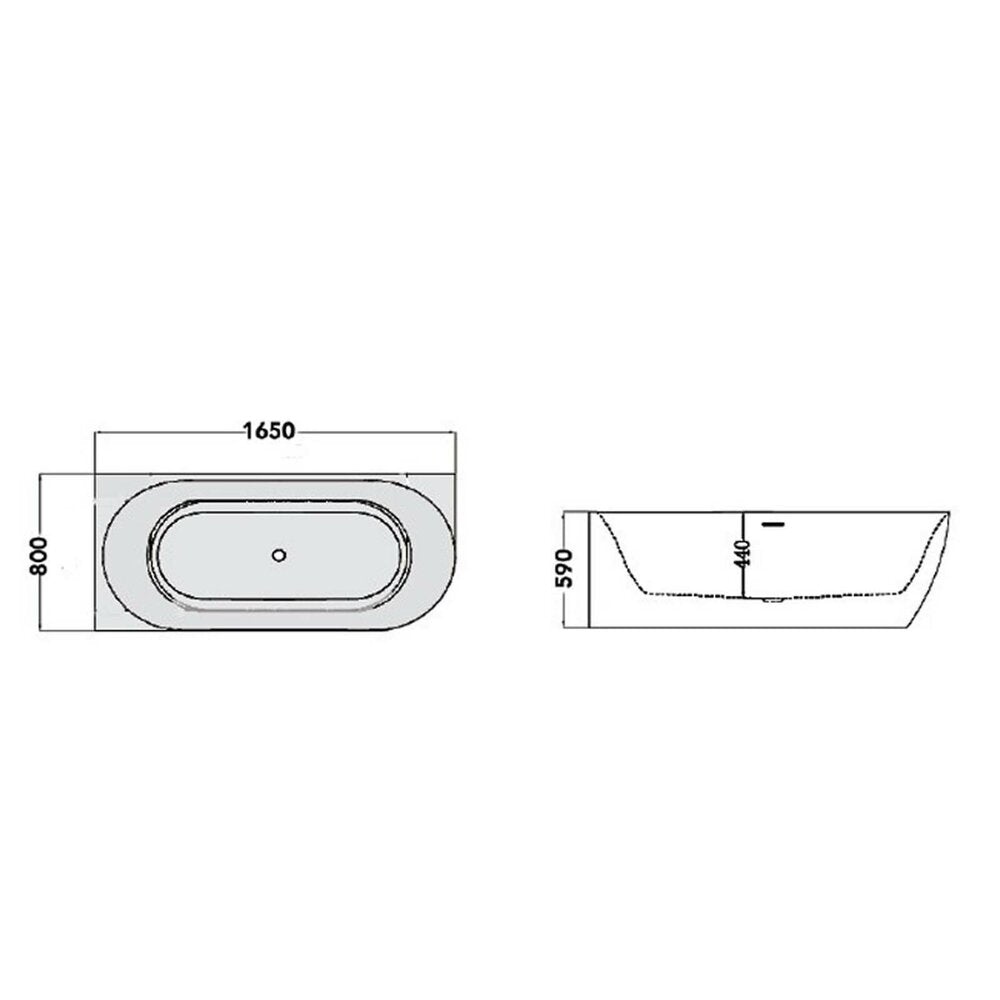 Вана с независима инсталация Florida Balu Slim 165x80 см лява, прикрепена към стена, BTW