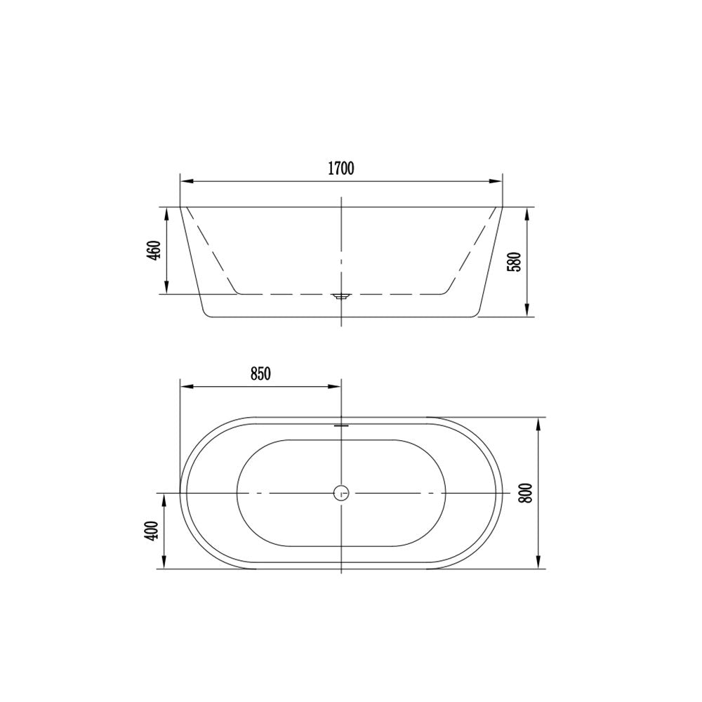 Florida Denisa New Freestanding Bathtub 170x80 cm