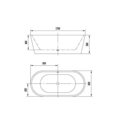 Florida Denisa New Freestanding Bathtub 170x80 cm
