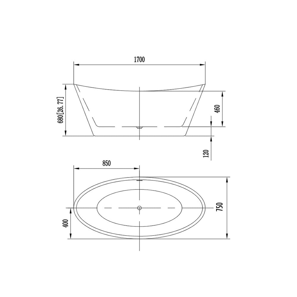 Florida Selena P Freestanding Bathtub 170x75 cm