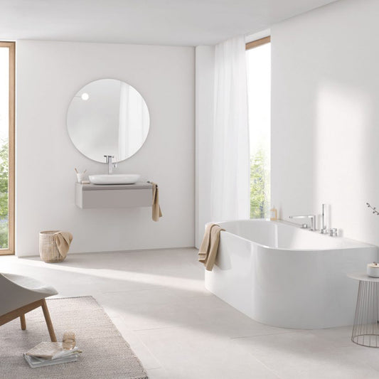 GROHE Essence Freestanding Bathtub 180x85 cm in Alpine White Wall-Mounted, BTW