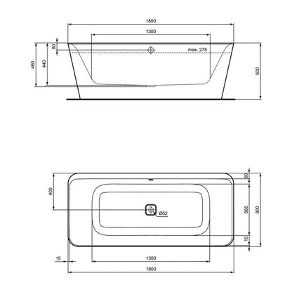 Свободно стояща вана Ideal Standard Atelier Tonic II 180x80 см бял мат
