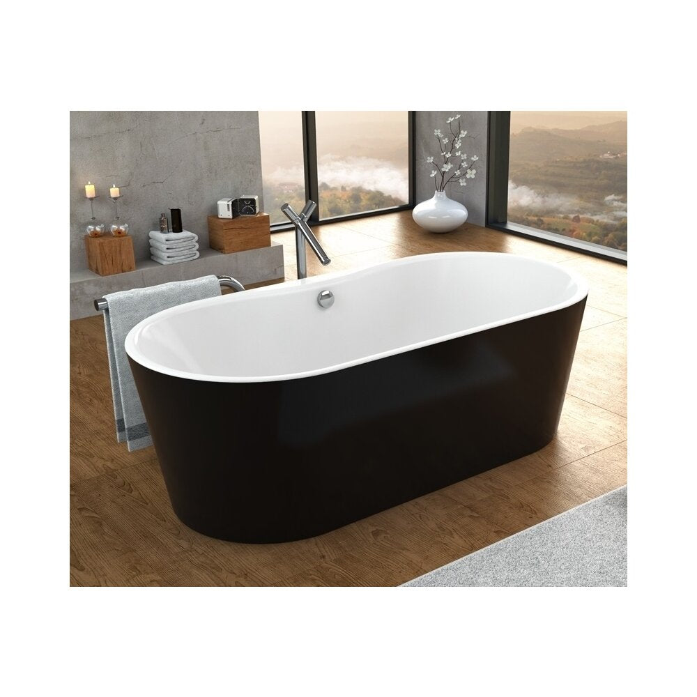 Kolpasan Comodo Black and White Freestanding Bathtub 185x90 cm