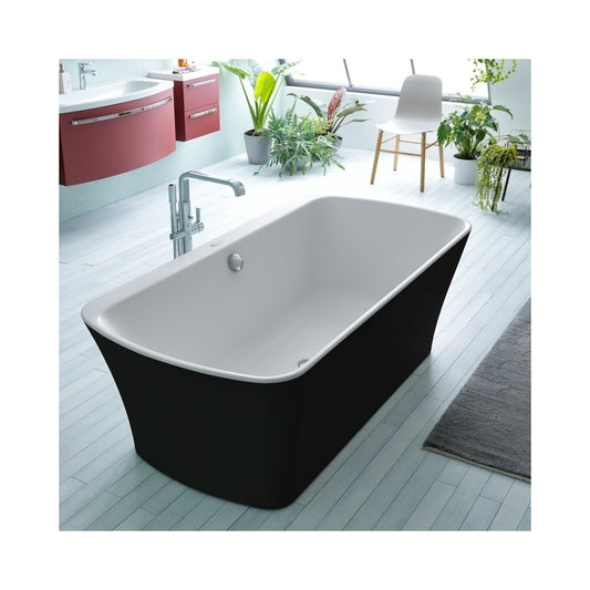 Kolpasan Mary Freestanding Bathtub Black and White 180x90 cm