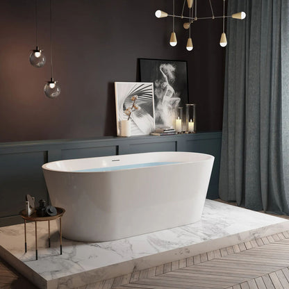 Rea Milano Freestanding Bathtub 170x75 cm Glossy White
