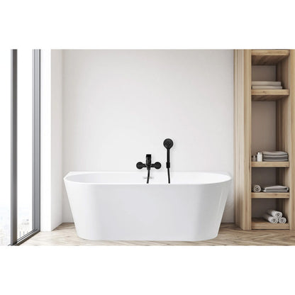 Rea Olimpia Freestanding Bathtub 150x75 cm Glossy White Wall-Mounted, BTW