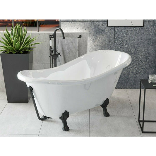 Besco Otylia Freestanding Retro Bathtub 160x77 cm Black Legs
