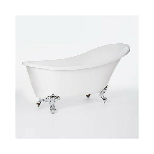 Retro Freestanding Bathtub Inter Ceramic White Acrylic 162.5x69.5 cm