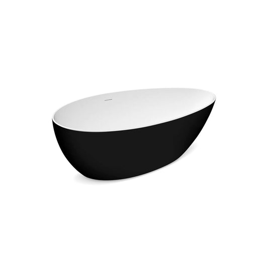 Свободностояща вана Rune Agg бяло-черно 160x82 см
