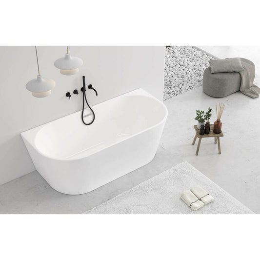 Freestanding bathtub Rune Birka 150 x 75 cm wall-mounted, BTW