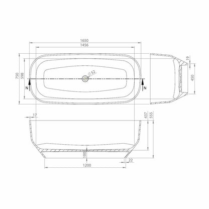 Vayer Serpens 2 Freestanding Bathtub White 165x75 cm