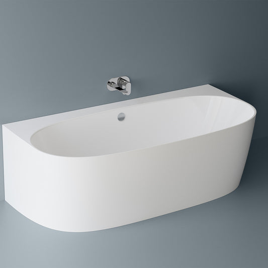 Oval bathtub made of Marmite composite Como 180x86 cm wall-mounted, BTW