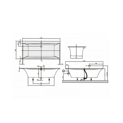 Правоъгълна композитна вана Villeroy&Boch Squaro Edge12 190x90 см Quaryl