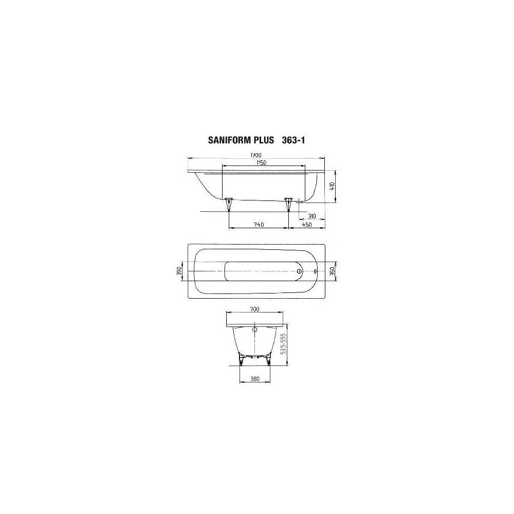 Kaldewei Saniform Plus Rectangular Bathtub 170x70 cm