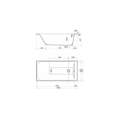 Kolo Rekord Rectangular Bathtub 140x70 cm
