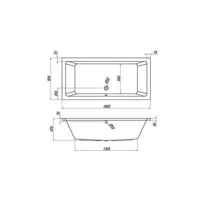 Kolpasan Elektra Rectangular Bathtub 190x90 cm
