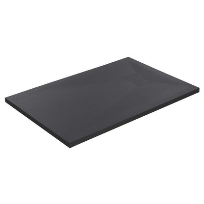 Композитна душ кабина Inter Ceramic правоъгълна 120x80 см финиш матова тъмносива каменна