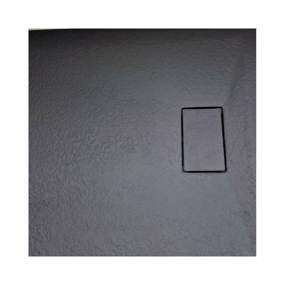 Композитна душ кабина Inter Ceramic правоъгълна 120x80 см финиш матова тъмносива каменна
