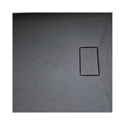 Композитна душ кабина Inter Ceramic правоъгълна 120x80 см финиш матова тъмносива каменна