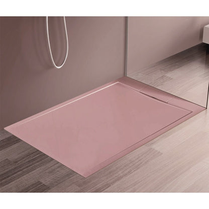 Розова правоъгълна душ кабина Inter Ceramic 120x80 см