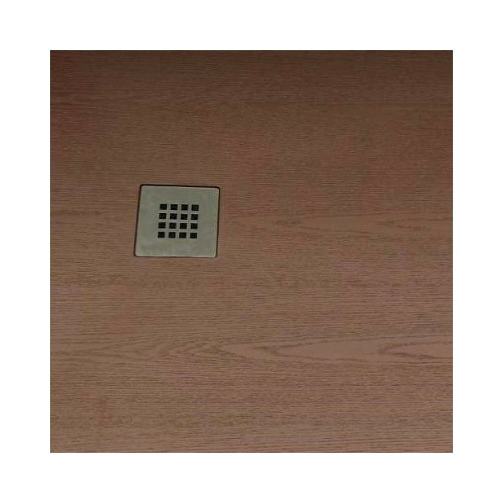 Квадратна композитна душ-капаня Inter Ceramic 140x80 см, завършек дърво и кафе.