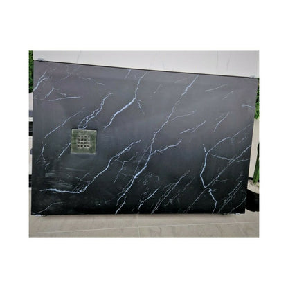 Душ кабина Inter Ceramic, правоугълна 140x80 см, черен мрамор, мат