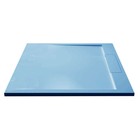 Композитна душкабина Inter Ceramic квадратна 90x90 см в нюанс на синьо.