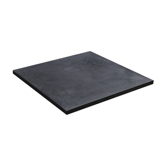 Душ кадичка Inter Ceramic квадратна 90x90 см, матова финишна повърхност, тъмен сив камък.