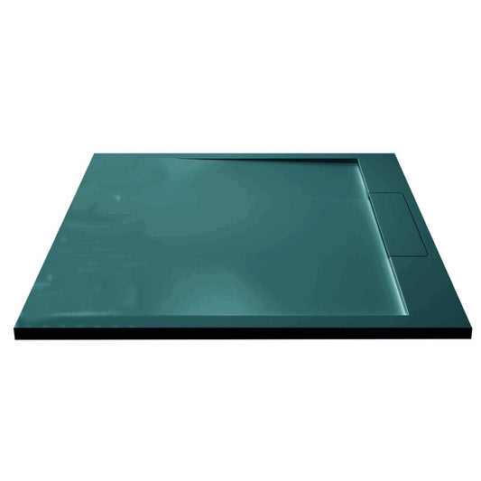 Квадратна душ кабина от композит Inter Ceramic 90x90 см зелен смарагд