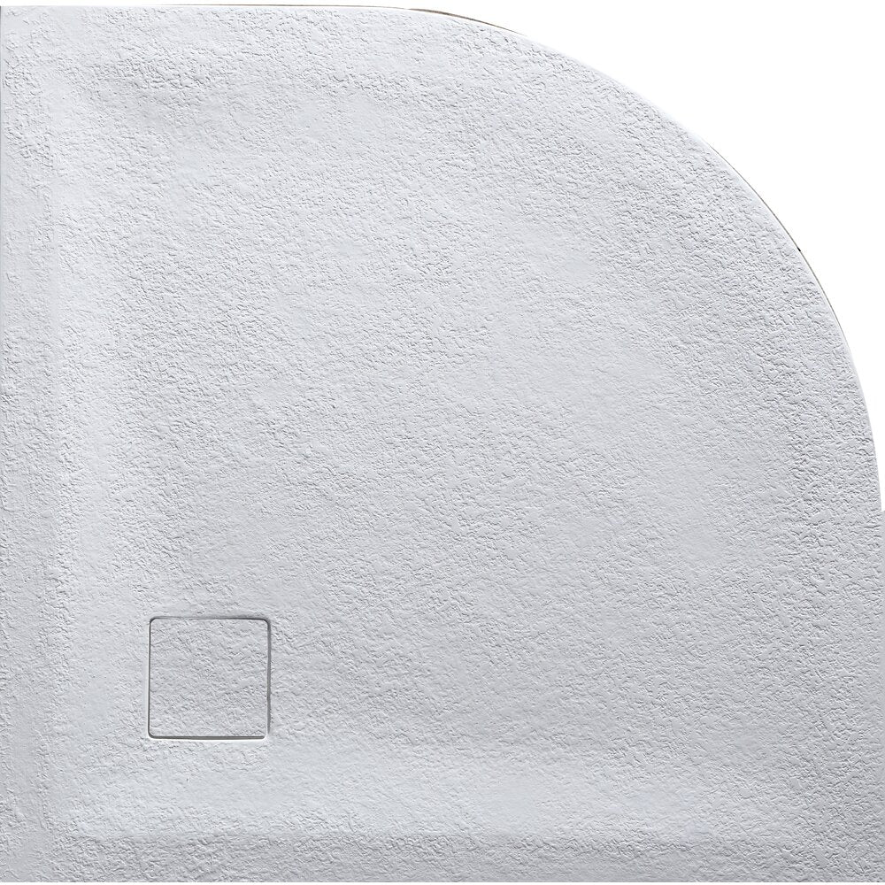 Полукръгла композитна душ кабинка Inter Ceramic 90x90 см матирана бяла каменна повърхност