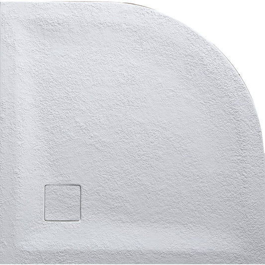 Полукръгла композитна душ кабинка Inter Ceramic 90x90 см матирана бяла каменна повърхност