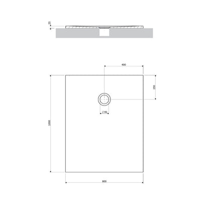 Правоъгълна композитна душ кабина Omnires AquaPure M+ матово бяла 80x100 cm