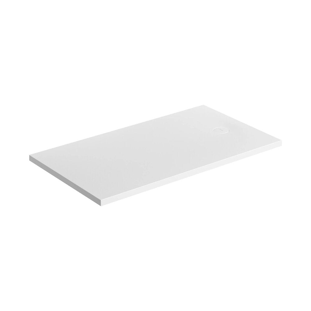 Правоъгълна душ кабина от композит Omnires AquaRock M+ бяла матова 80x160 cm