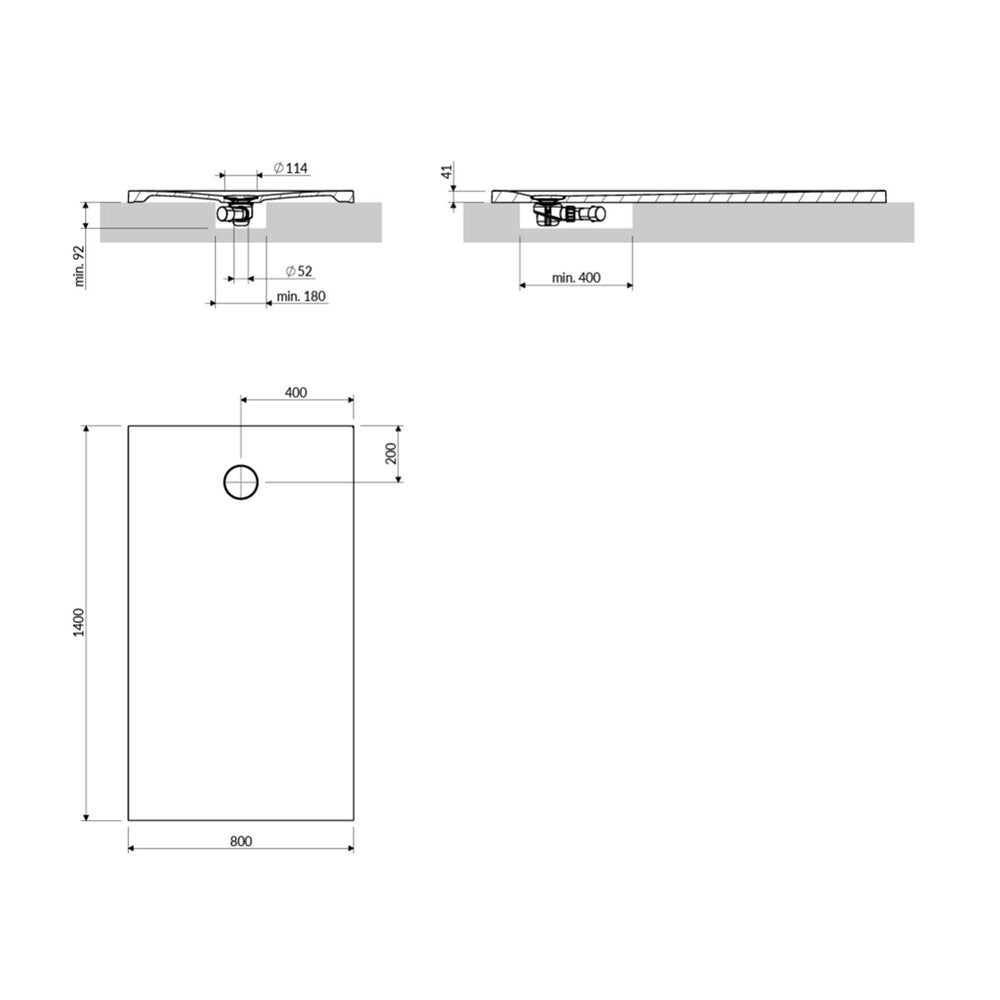Правоъгълна душ кабина Omnires AquaRock M+ бежова мат 80x140 см