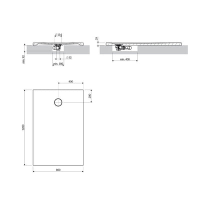 Правоъгълна душ кабина Omnires AquaRock M+ мат теракота 80x120 cm