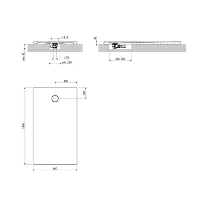 Правоъгълна душ кабина Omnires AquaRock M+ мат терракота 80x140 см