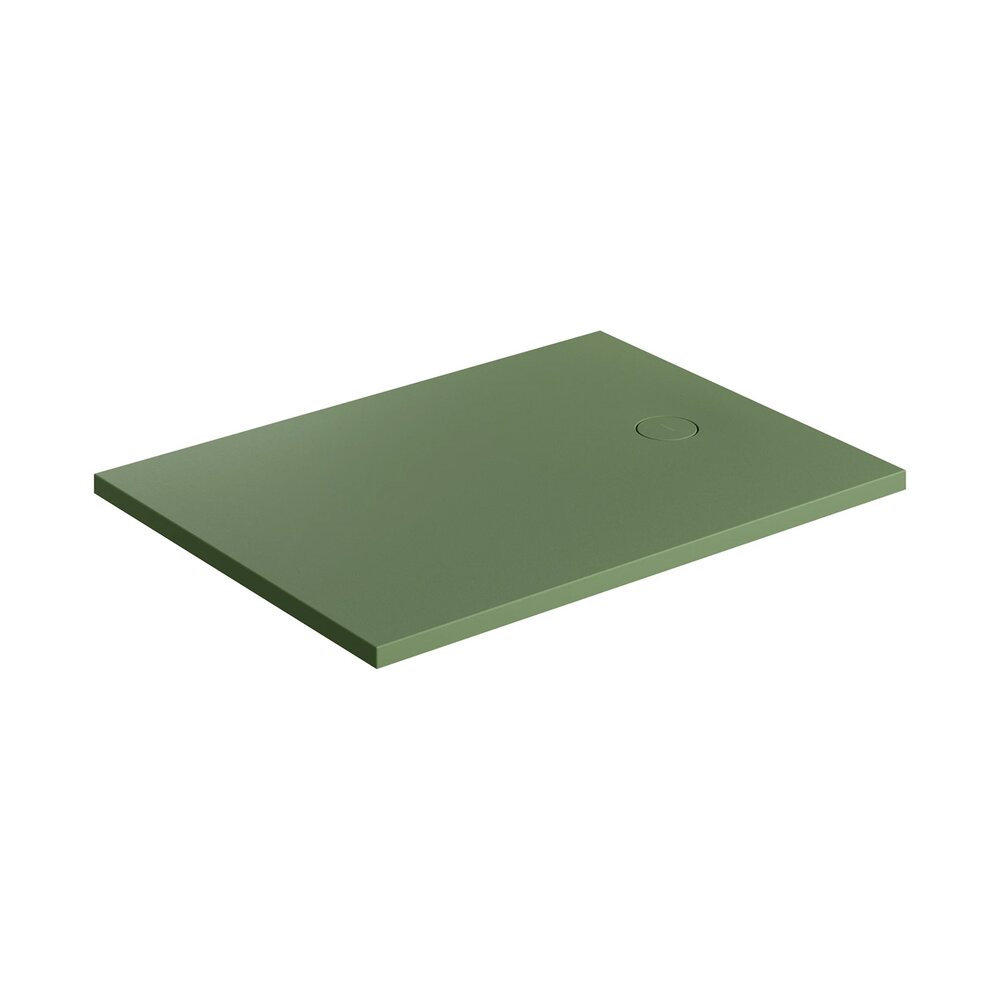 Правоъгълна душ кабина от композит Omnires AquaRock M+ матово зелено маслинено 80x120 cm