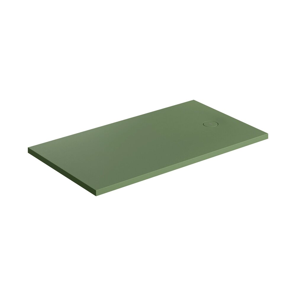 Правоъгълна душ кабина от композит Omnires AquaRock M+ матово зелено маслиново 80x160 cm