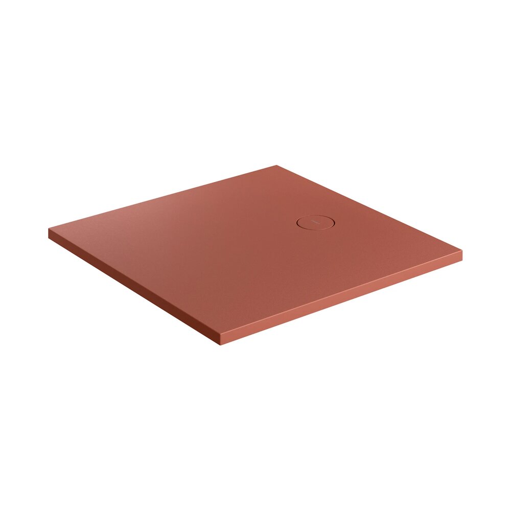 Квадратна душ кабина от композит Omnires AquaRock M+ теракота мат 80x80 cm