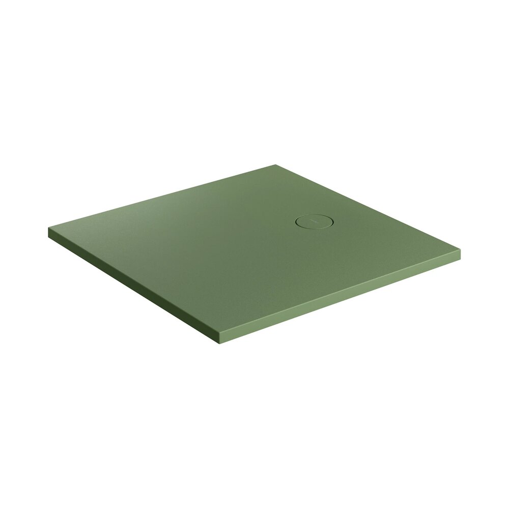 Квадратна душ кабина от композит Omnires AquaRock M+ матово зелено маслиново 80x80 cm