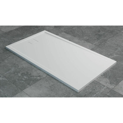 Правоъгълна душ кабина бяла SanSwiss Livada W20A 80x100 см slim
