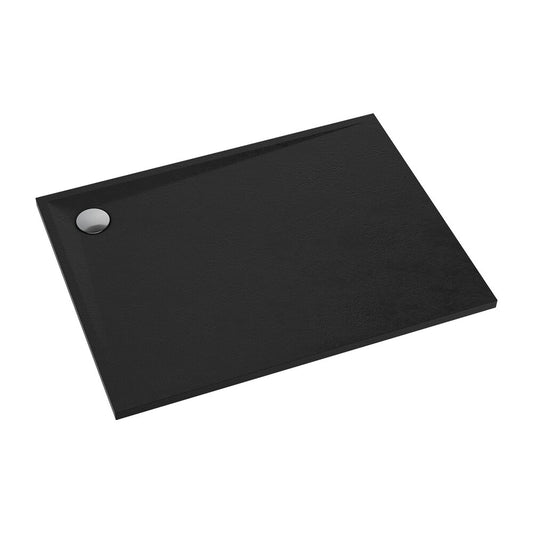 Omnires Stone Rectangular Composite Shower Tray Matte Black 90x120 cm