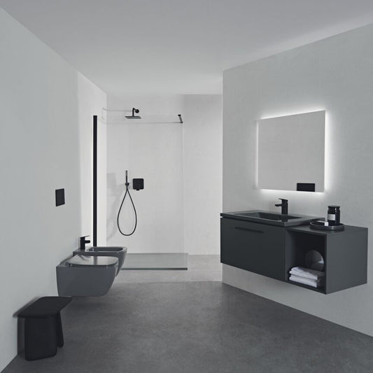 Правоъгълна душ кабина Ideal Standard i.life Ultra Flat S сив асфалтов 120x90 см