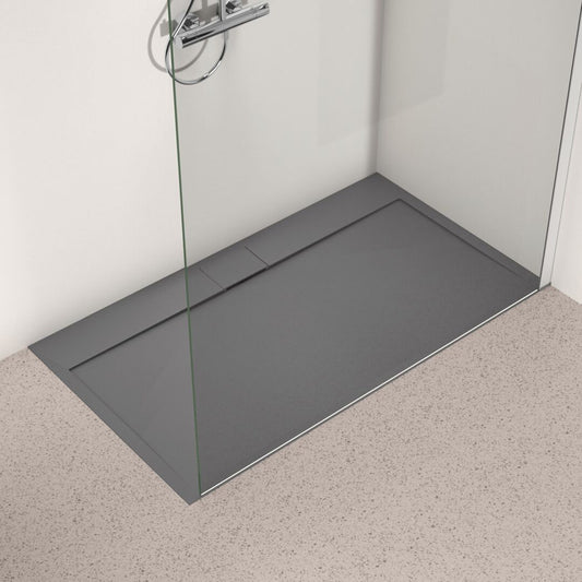 Правоъгълна душ кабина Ideal Standard i.life Ultra Flat S сиво асфалтово 140x80 см