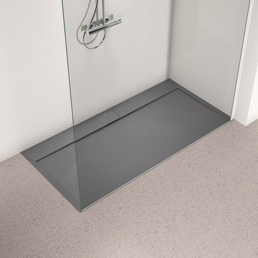 Правоъгълна душ кабина Ideal Standard i.life Ultra Flat S сив асфалтов 160x80 см