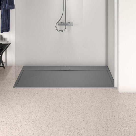 Правоъгълна душкабина Ideal Standard i.life Ultra Flat S сиво асфалт 170x80 см