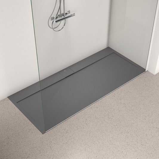 Правоъгълна душ кабина Ideal Standard i.life Ultra Flat S сив асфалтов 180x80 см